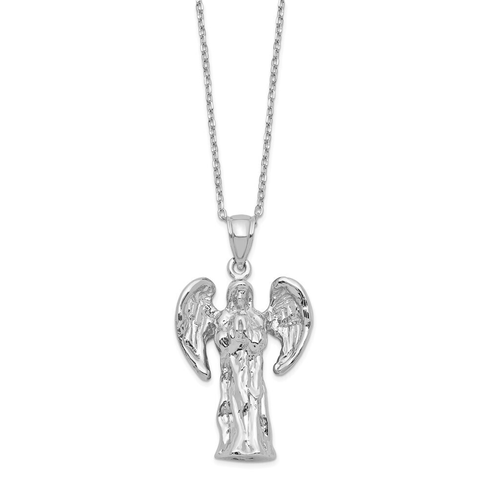 Kazi Luxury Sterling Silver Rhodium-plated Angel Ash Holder 18in Necklace